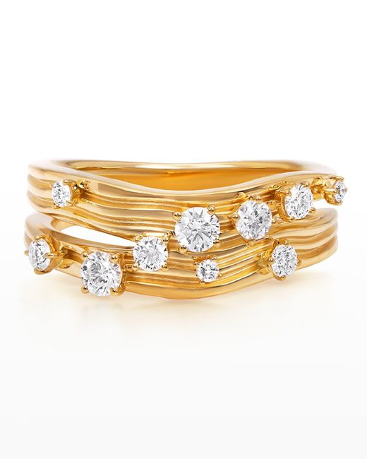 Hueb Metallic 18k Bahia Yellow Gold Ring With Vs/gh Diamonds
