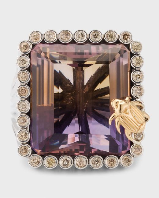 Stephen Dweck Multicolor Ametrine And Champagne Diamond Statement Ring