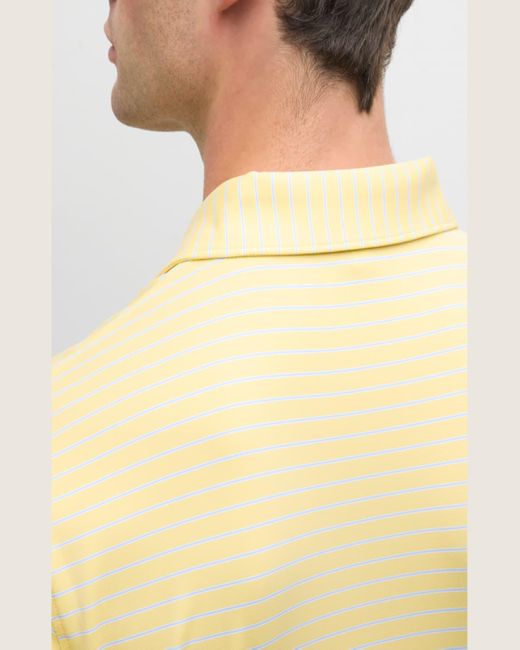 Peter Millar Natural Drum Stripe Performance Jersey Polo Shirt for men