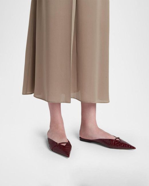 Tom Ford Multicolor Croc-Effect Leather Flat Mules