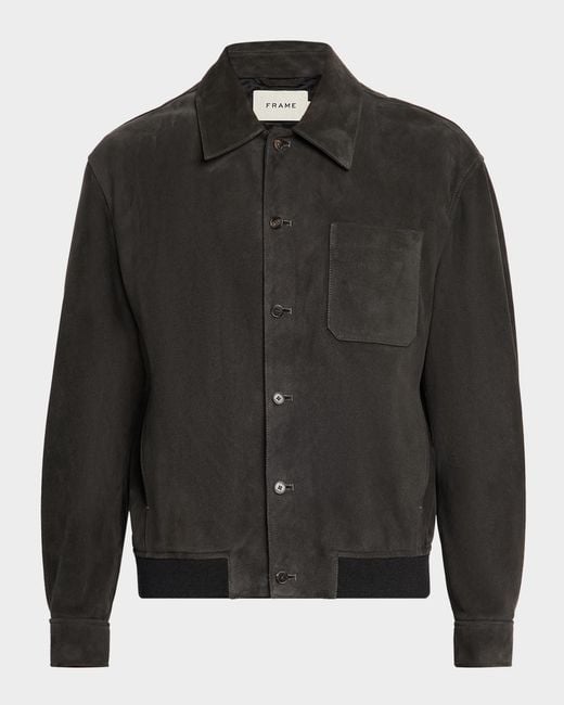 FRAME Black Apos;S Suede Bomber Jacket for men