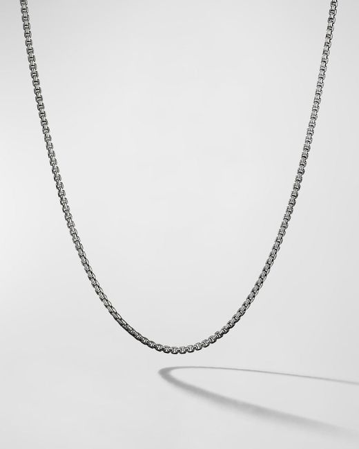 David Yurman White 1.7mm Box Chain Necklace In Silver for men