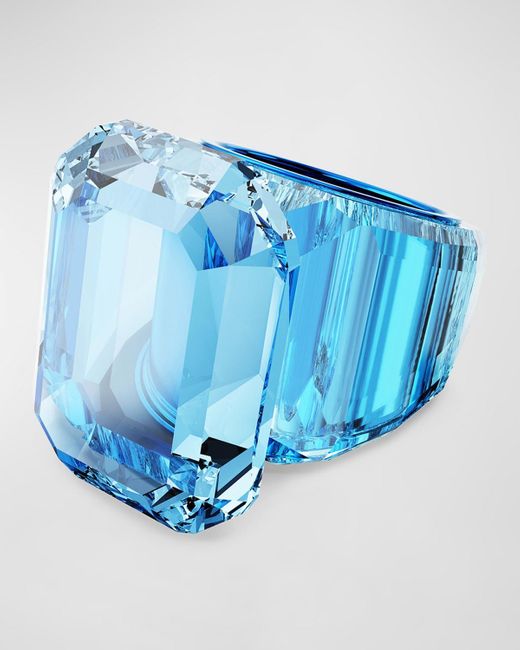 Swarovski Blue Lucent Crystal Statement Ring