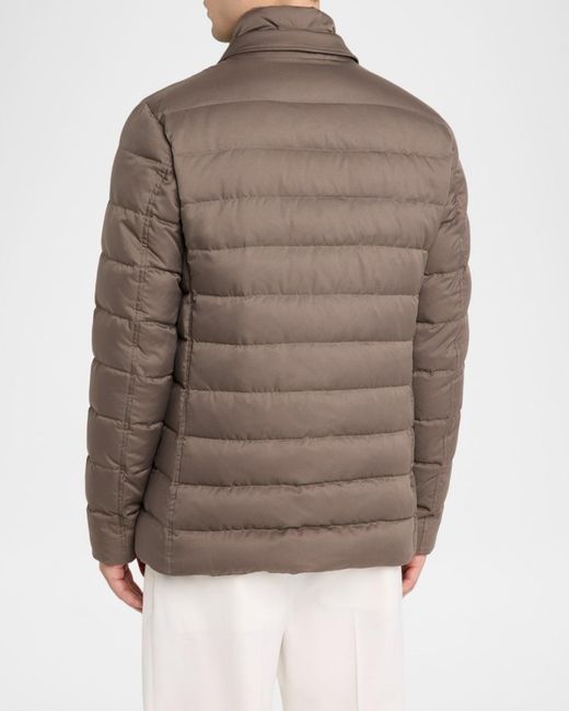 Herno Brown Apos;S Quilted Blazer W/ Bib for men