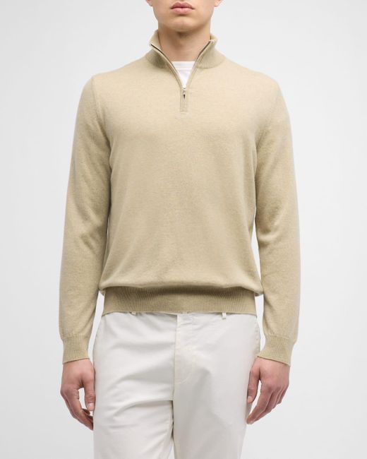 Loro Piana Natural Baby Cashmere Quarter-Zip Sweater for men