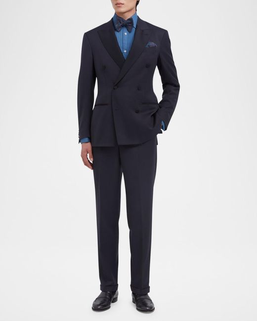 Dunhill Blue Apos;S Double-Breasted Peak Lapel Dinner Jacket for men