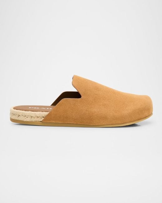Prada Multicolor Espadrillas Suede Espadrille Mules for men