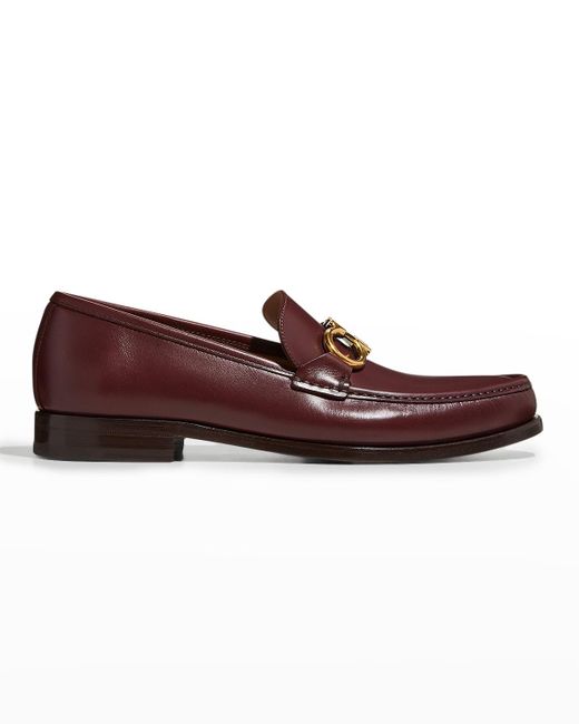 Ferragamo Purple Rolo Gancini-bit Leather Loafers for men