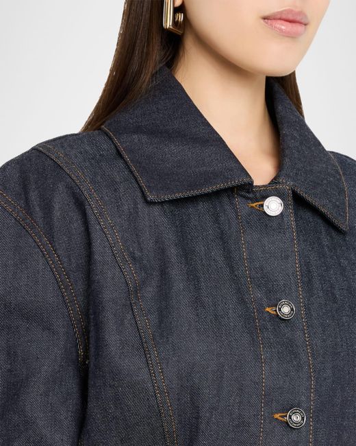 Givenchy Blue Reversed Raw Denim Cocoon Jacket