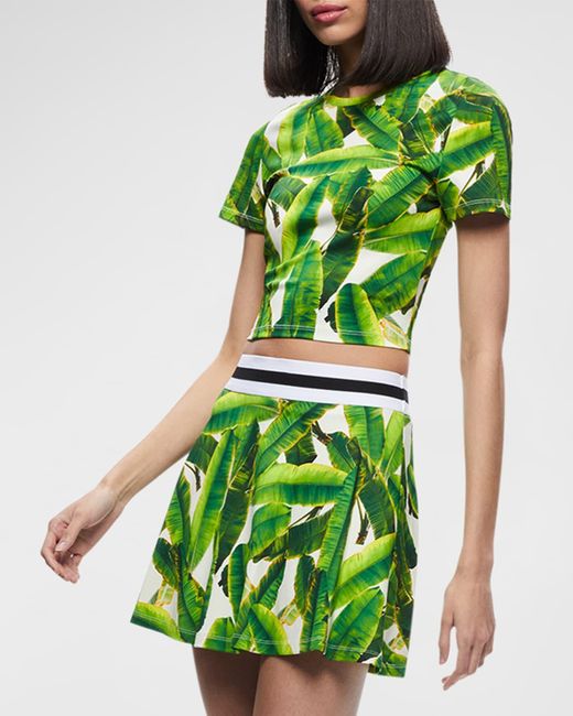 Alice + Olivia Green Cindy Classic Cropped Tee