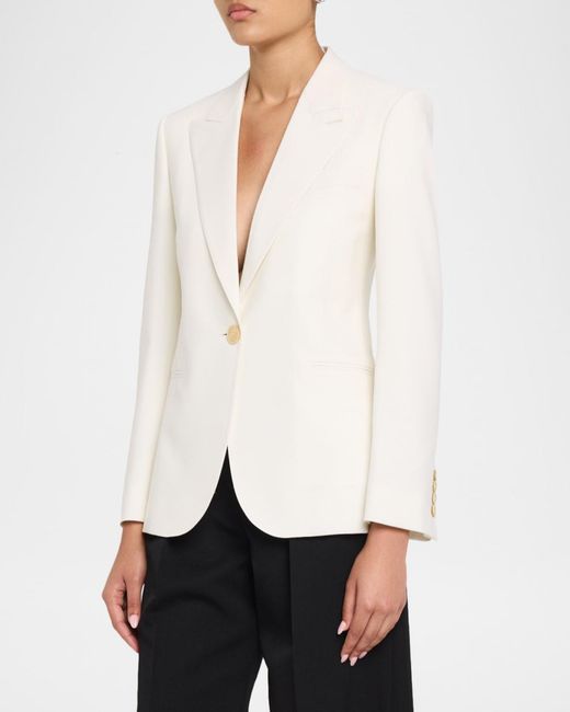 Givenchy Natural Single-Breasted Slim Blazer Jacket