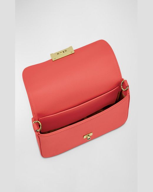 Gigi New York Red Edie Flap Leather Shoulder Bag