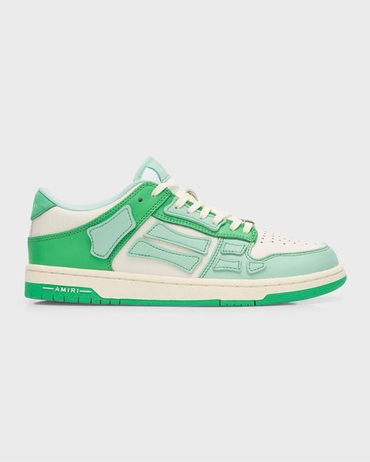 Amiri Green Skel Bicolor Low-Top Sneakers