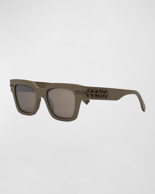 Fendi Multicolor Tonal Logo Acetate Square Sunglasses for men