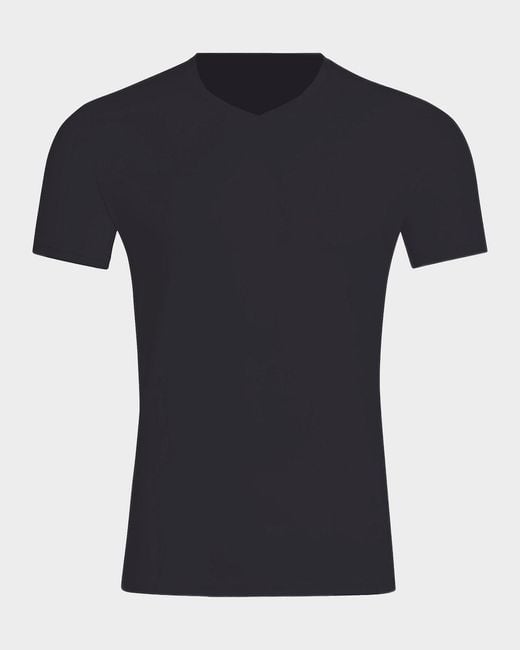 Commando Black Apos;S Premier Stretch-Cotton V-Neck Undershirt for men