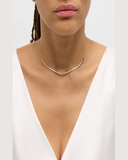 Siena Jewelry White 14K Half Bezel Diamond Tennis Necklace