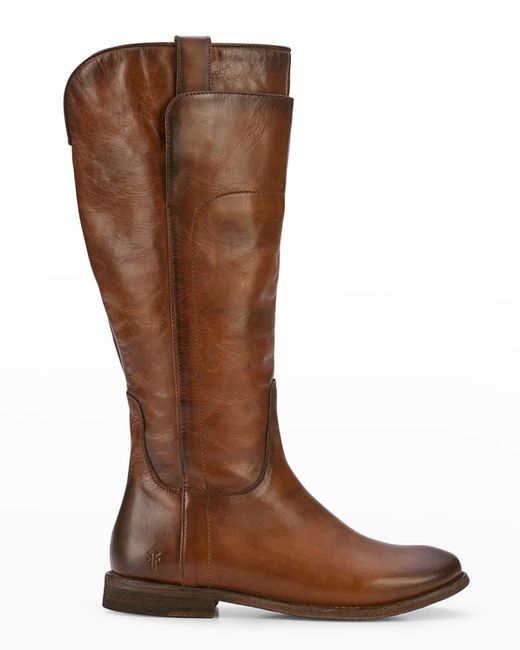 Frye Brown Paige Leather Tall Riding Boots