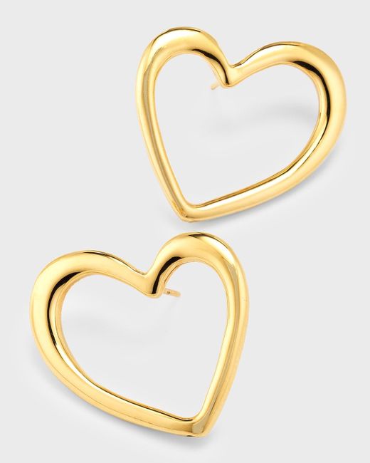 Lisa Nik Metallic 18k Yellow Gold Heart Earrings