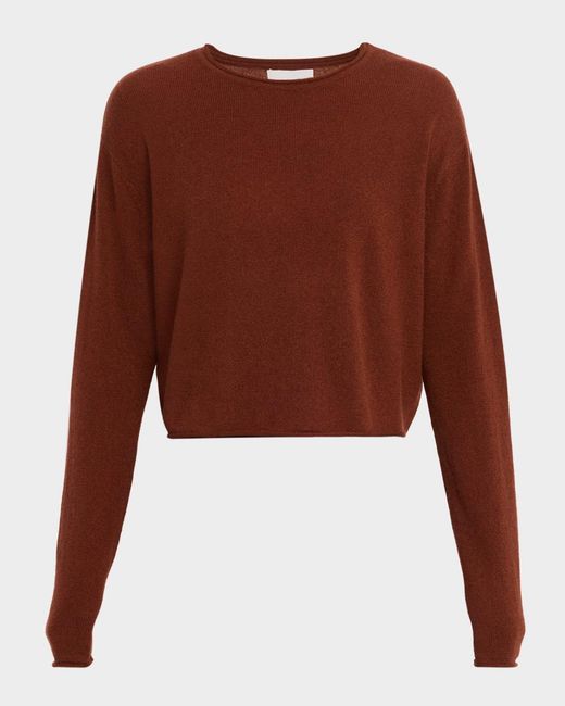 SABLYN Brown Lance Cropped Cashmere Pullover