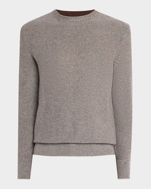 Loro Piana Gray Cashmere Girocollo City Crewneck Sweater for men