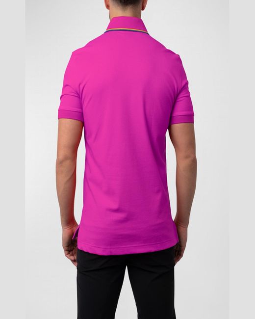 Maceoo Pink Mozart Tipped Polo Shirt for men