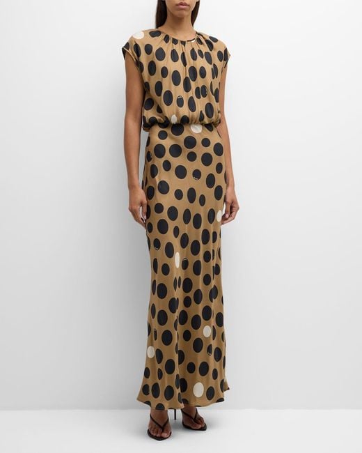 Max Mara Metallic Juglas Spotted Maxi Dress