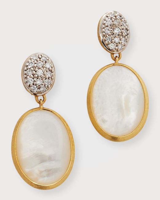 Marco Bicego Metallic Siviglia 18k Gold Diamond And Mother-of-pearl Drop Earrings