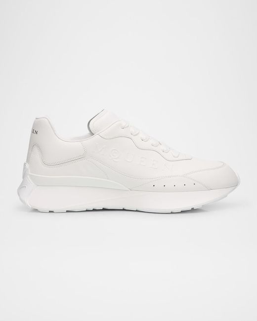 Alexander McQueen White Sprint Leather Runner Sneakers for men