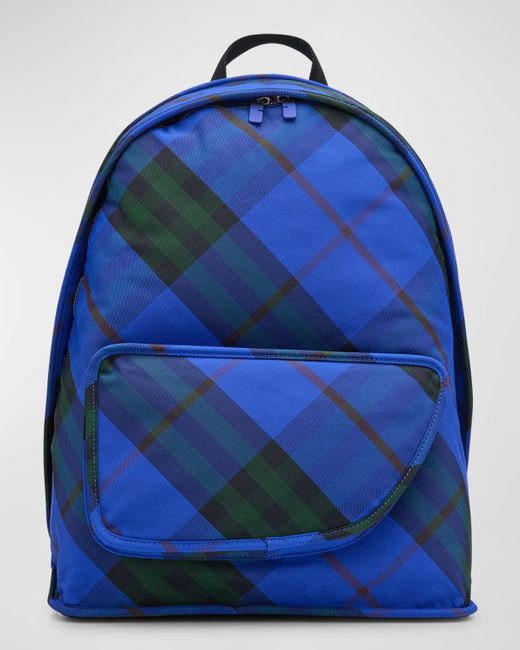 Burberry Blue Large Shield Backpack for men