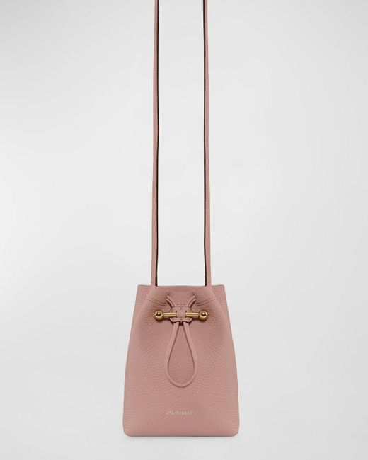 Strathberry Pink Osette Pouch Drawstring Crossbody Bag