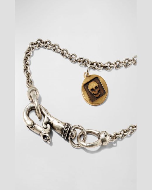 John Varvatos Metallic Two-Tone Skull Pendant Necklace, 24"L for men