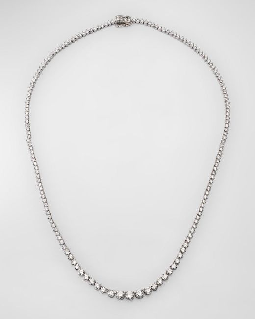 Neiman Marcus White Lab Grown Diamond 18K Necklace, 10.0Tcw, 18"L