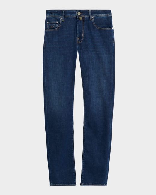 Jacob Cohen Blue Bard Slim Stretch Five-Pocket Jeans for men
