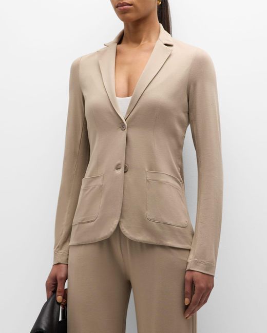 Majestic Filatures Natural Soft Touch Two-Button Blazer