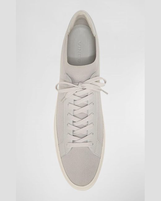 Vince White Fulton Knit Low-top Sneakers for men