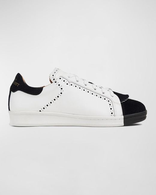The Office Of Angela Scott Metallic The Elliot Mixed Leather Low-top Sneakers