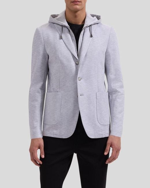 Bugatchi Purple Apos;S Three-Button Blazer With Hooded Bib for men