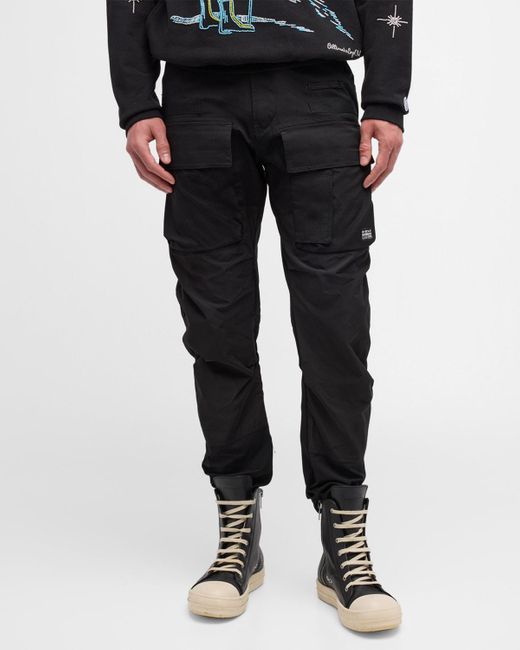 G-Star RAW Black 3D Tapered Cargo Pants for men