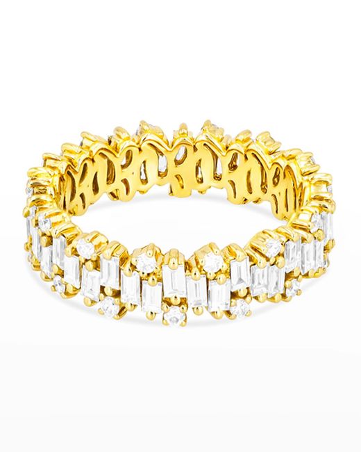 Suzanne Kalan Metallic 18k Diamond Shimmer Collection Eternity Ring