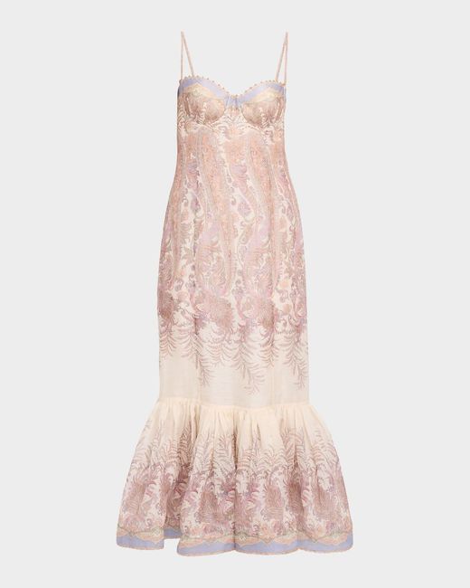 Zimmermann Women's Pink Alchemy Paisley Peplum Gown - www.ice4pros.com.br