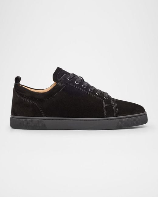 Christian Louboutin Black Louis Junior Suede Low-Top Sneakers for men