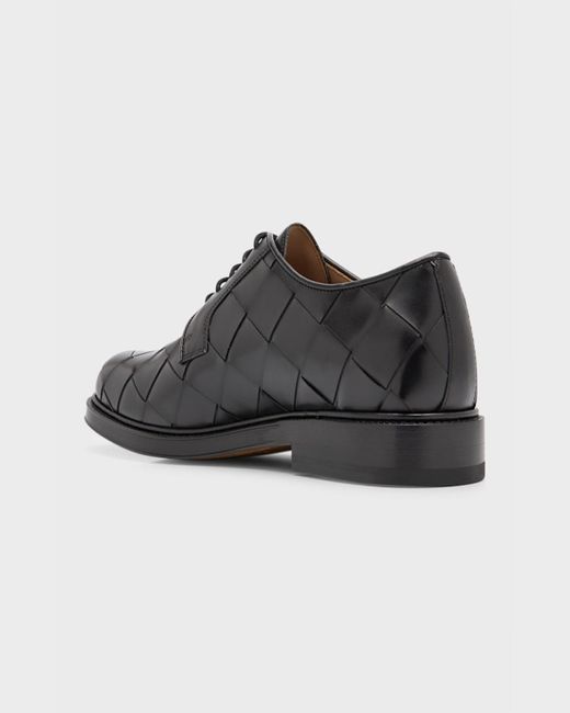 Bottega Veneta Brown Intrecciato Leather Derby Shoes for men
