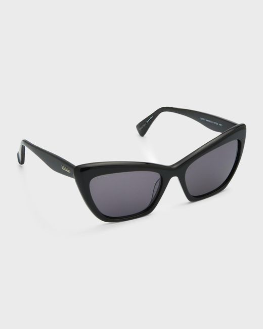Max Mara Black Logo Acetate Cat-eye Sunglasses