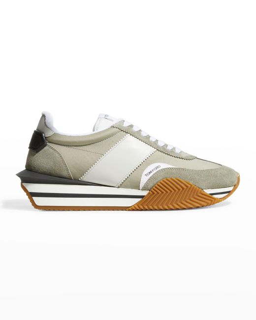 Tom Ford White James Colorblock Platform Low-Top Sneakers for men