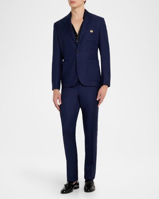 Versace Blue Apos;S Wool Pants for men