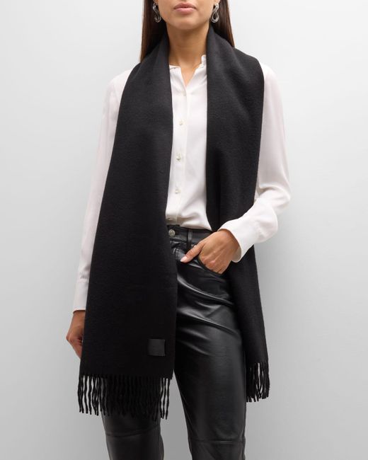 Vince Black Two-tone Double Faced Cashmere Scarf