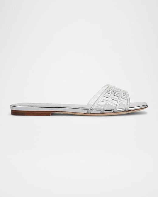 Veronica Beard White Maris Jelly Flat Sandals