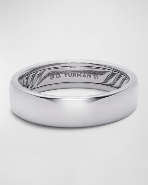 David Yurman Gray Dy Classic Band Ring In Titanium, 6mm for men