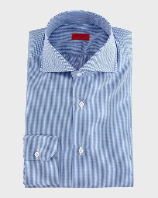 Isaia Slim-fit Gingham Check Dress Shirt, Blue for men