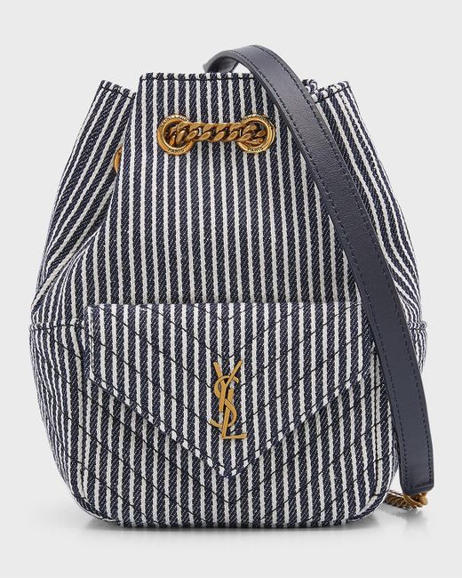Saint Laurent Blue Joe Mini Ysl Bucket Bag